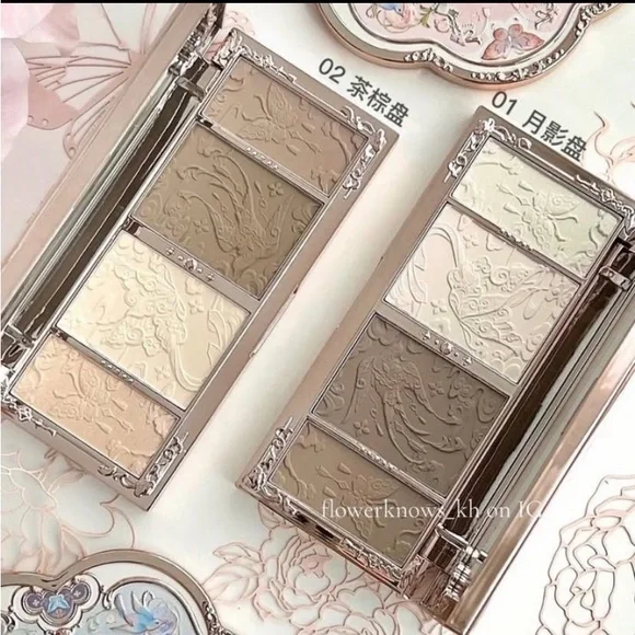 Flower Knows Makeup Butterfly Cloud Face Contour Palette Tawny Tea 02 BNIB - Picture 13 of 15